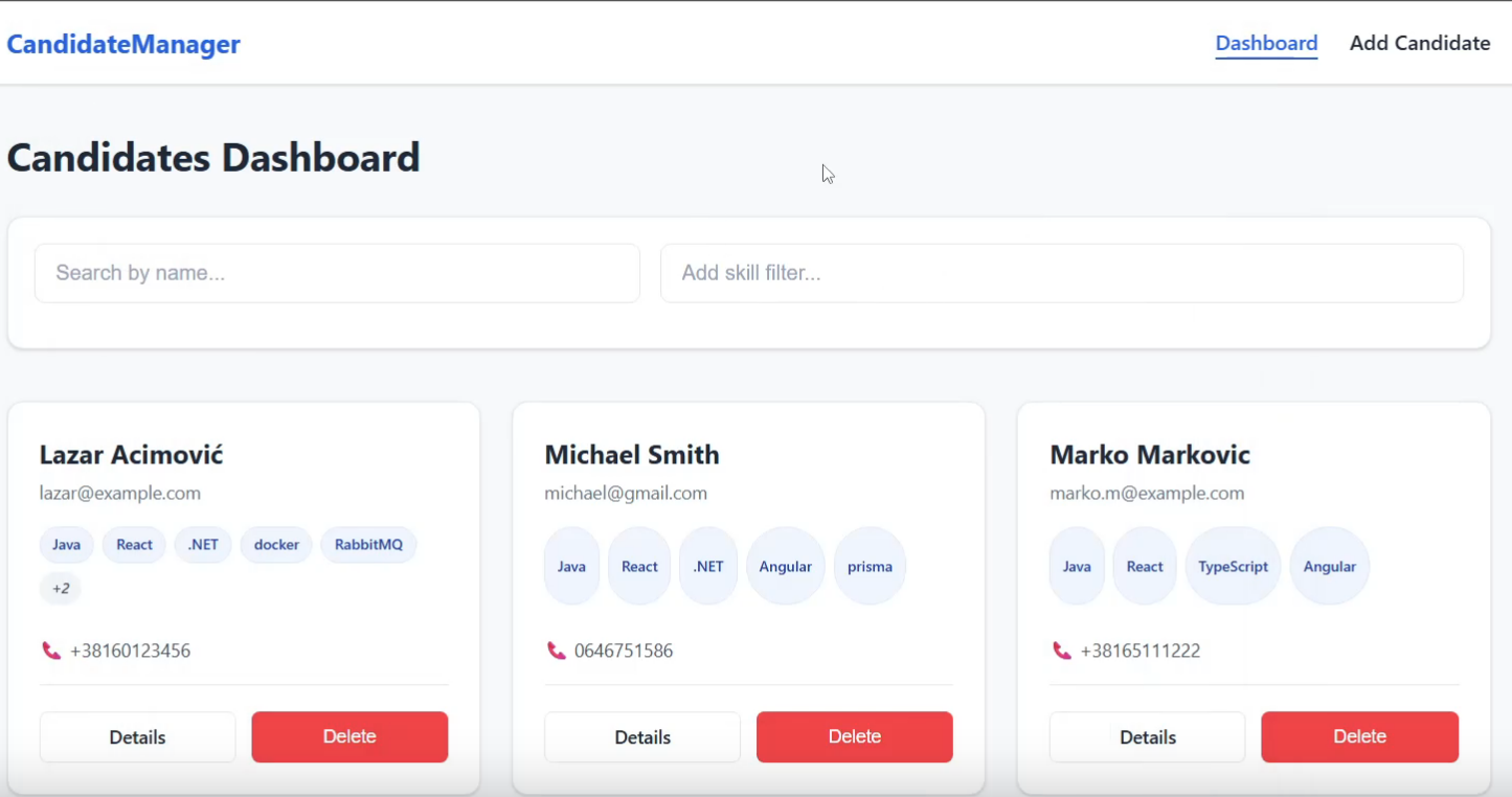 Candidate Manager Platform
